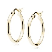 Cercei rotunzi argint placati cu aur galben Ø20 mm x 2 mm Classic Hoops DiAmanti KHR220G-DIA